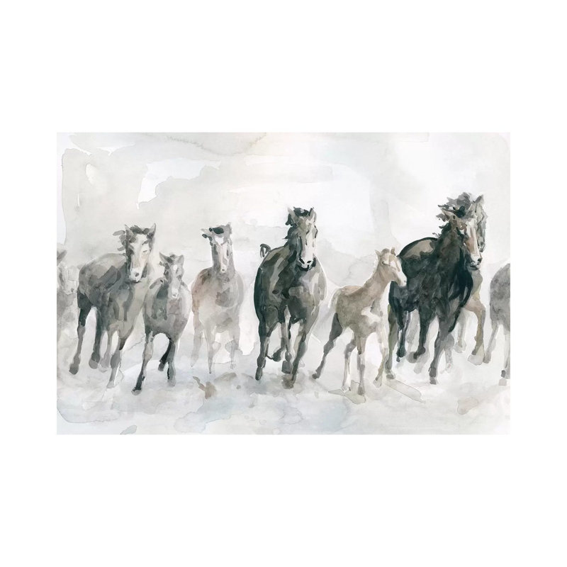 «Run Wild» par Carol Robinson - reproduction, H 8 po x l 12 po x P 0,75 po, Toile tendue, Pas de tapis