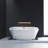 63" Streamline Freestanding Soaking Acrylic Bathtub With Drain and Bamboo Tray-1910128535