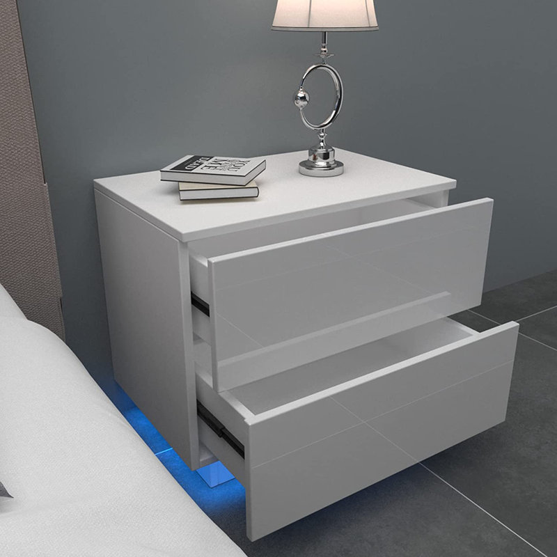Lanie 55cm W Manufactured Wood Bedside Table