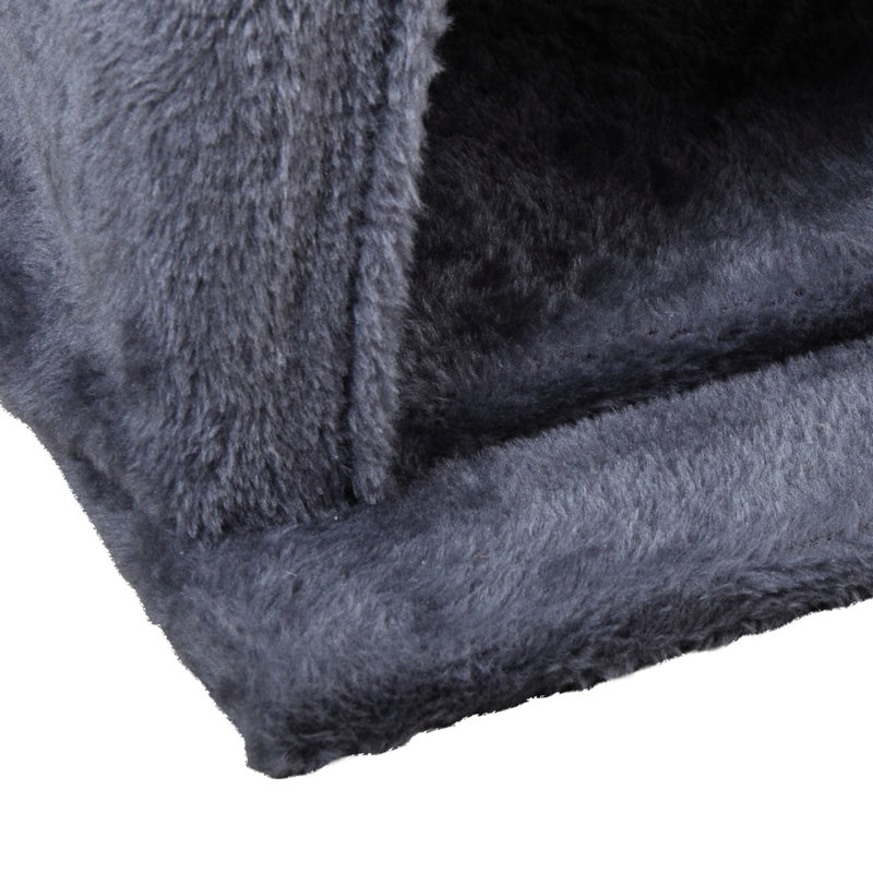 Arbre à chat double couche avec maison et de couleur grise, fait de flanelle de panneau de particules, taille 19,7 * 17,7 * 34 pouces, 25,77 lb, stable, zones de sommeil, décoration, simple à assembler