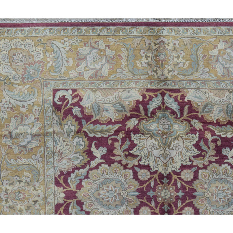 Tapis vert noué à la main de haute qualité