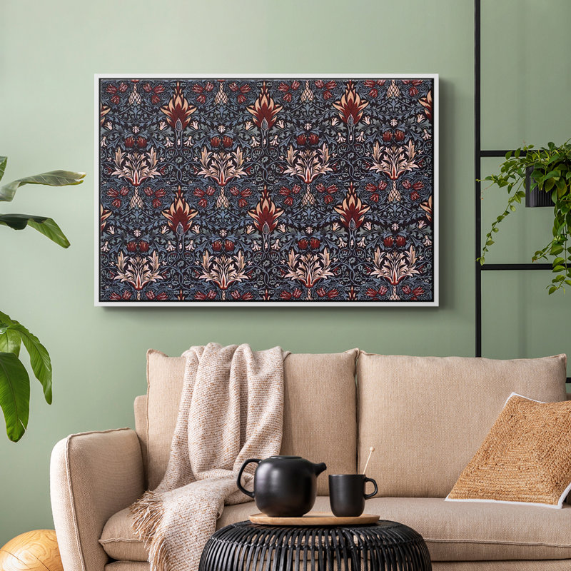Abstrait rétro - LVII, White Floater Framed Canvas, H 25 po x l 37 po