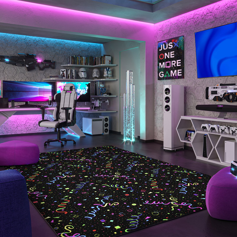 Tapis fluorescent Celebration par Joy Carpets, Rectangle 6 pi x 9 pi