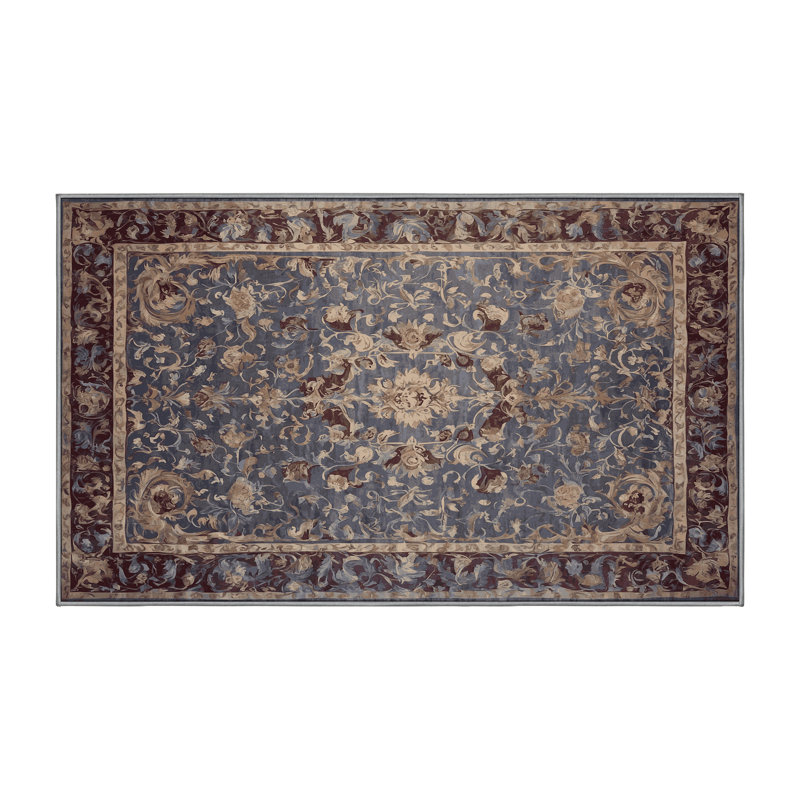 Machine Washable Gray Area Rug, Rectangle 6' x 9'