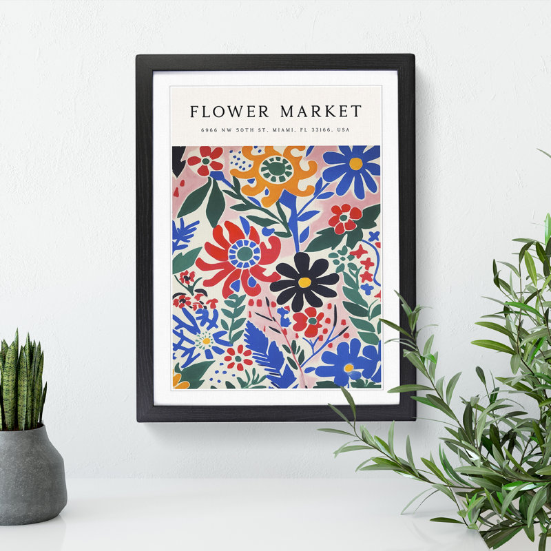 Miami Flower Market Exhibition No.9 1 Piece Single Picture Frame Wall Art, 34cm H x 25cm W x 2cm D