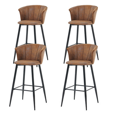 Ampelia Upholstered Counter Stool with Metal Frame