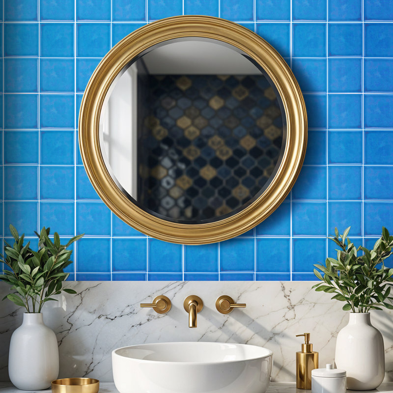 30Pcs Self-Adhesive Thick Wall Tile Stickers, Blue