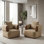 Chaise d'appoint rembourrée en velours avec accoudoirs et coussin ronds