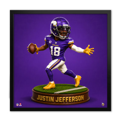 NFL-PA MINNESOTA VIKINGS JUSTIN JEFFERSON 18 30 x 30 cm - Impression encadrée