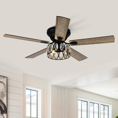 52'' Iris 5 - Blade Standard Ceiling Fan with Remote Control and Light Kit Included