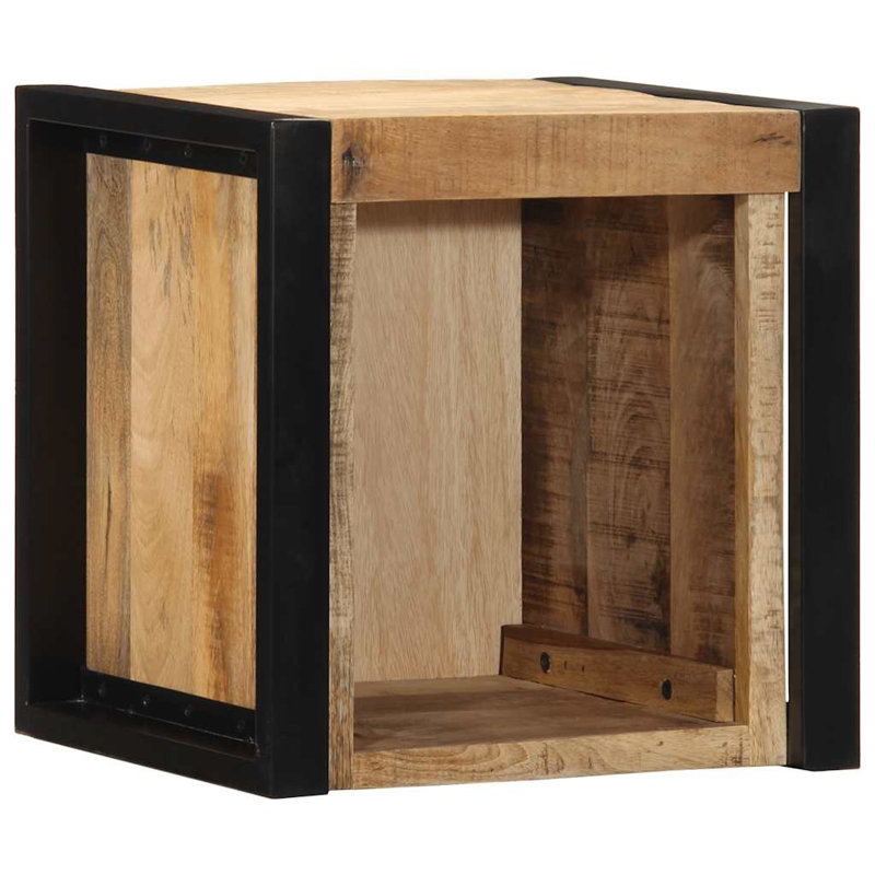 Bedside Cabinet 40X35x40 Cm Solid Wood, Rough Mango