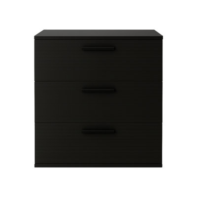 Commode noire à trois tiroirs Morgan