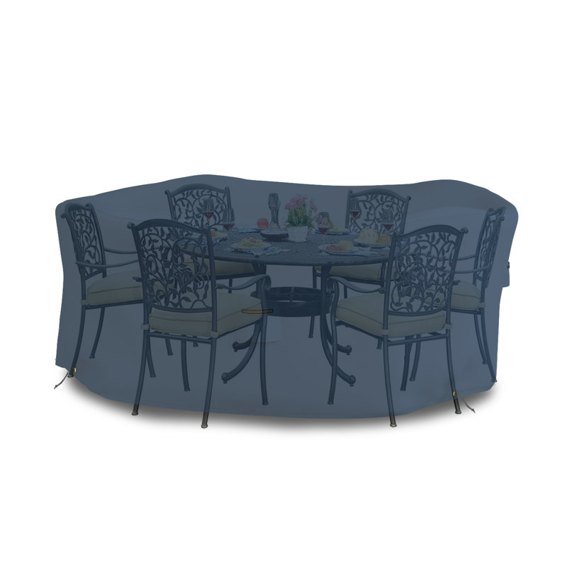Heavy-Duty Multipurpose Waterproof Outdoor Round Table & Chair Set cover, Patio Dining Table Cover, 23" H x 60" W , Dark Blue