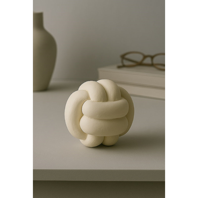 Noeuds décoratifs blanc beige aluminium Lg, H 5 po x l 5 po x P 5 po