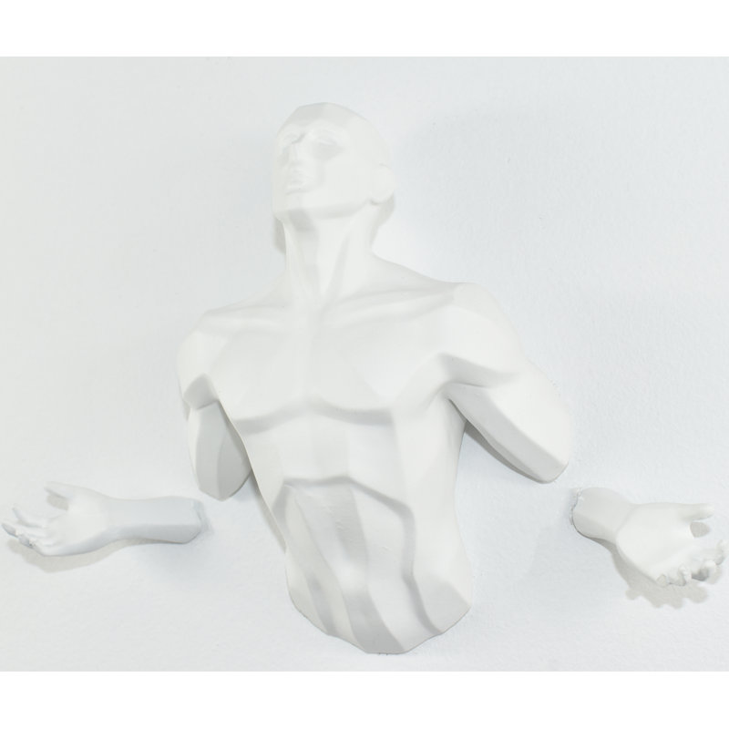 Adam & Friends Home Decor Emerging Man Sculpture | 1-Piece, White