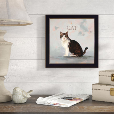 « clive the cat », reproduction de peinture à l’acrylique encadrée
