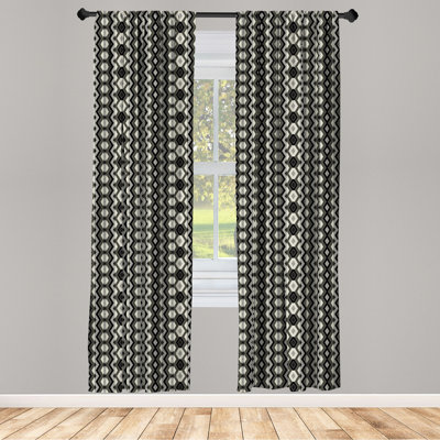 Geometric Semi-Sheer Rod Pocket Sliding Panel