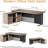 Shaped Executive Office Desk with 2 Drawers, Modern Home Office with File Cabinet, Business Furniture W/Stand Under Storage Organizer with 4 Wheels-105970705-105970707