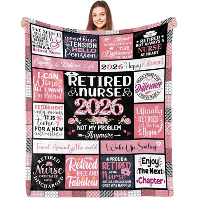 Cadeaux de retraite pour infirmière, couverture de cadeaux de retraite 50X40, cadeau de retraite pour femme, couverture de retraite pour femme 2026, cadeaux d'adieu pour les coworkers Goodbye Farewell