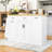 Stylish Kitchen Island with Hidden Trash Bin Compartment, Sliding Doors, Adjustable Shelf and Spice Rack-271969512