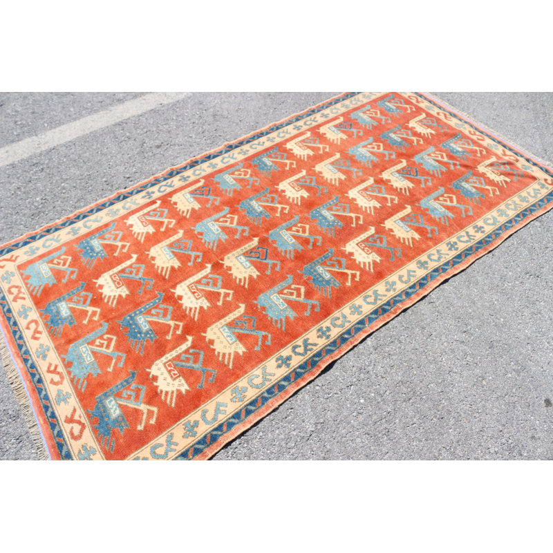 Tapis turc rétro Oushak rouge radiant pour plancher d'intérieur ou de maison avec détails bohémiens