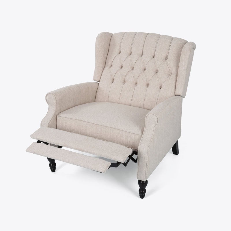 Mattice Upholstered Recliner, Beige