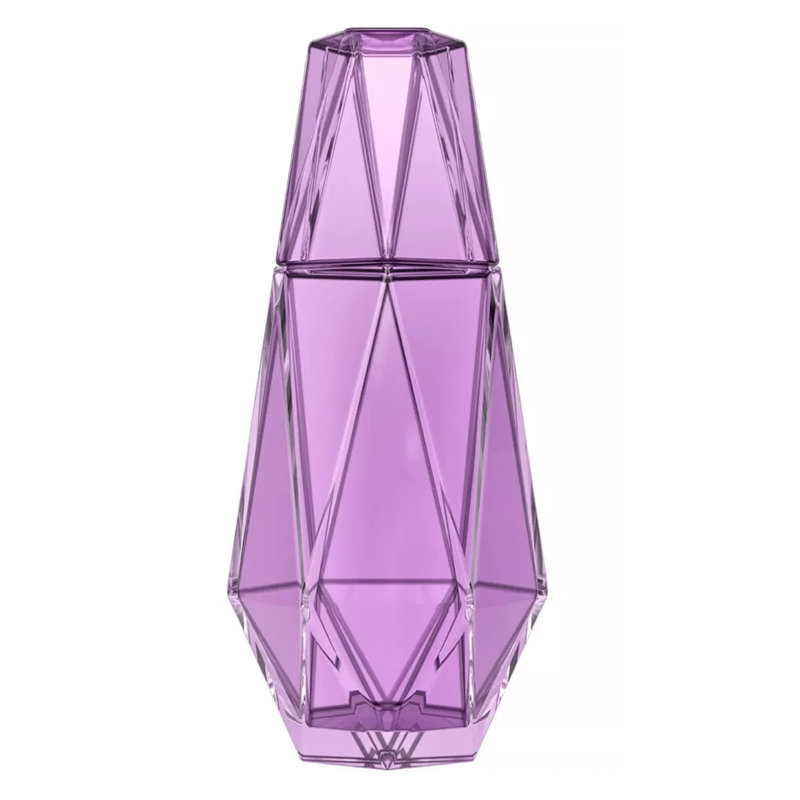 Ensemble 2 pièces carafe et tasse géométrique, Mauve