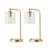 Elizabeth 16 in. Mid-Century Modern Desk Lamp with USB Port and Wireless Charging Pad - Bundle Set of 2