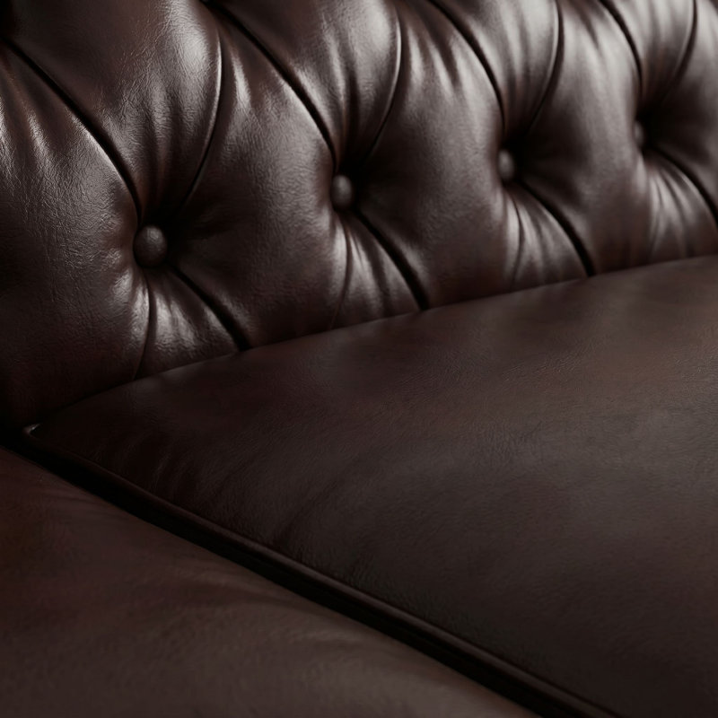 Canapé d'angle modulaire en forme de L, Chesterfield moderne de style Mid-Century avec dossier capitonné et garniture cloutée, structure renforcée robuste, résistant aux taches et aux égratignures, accueillant les animaux de compagnie, confort de soutien pour le salon