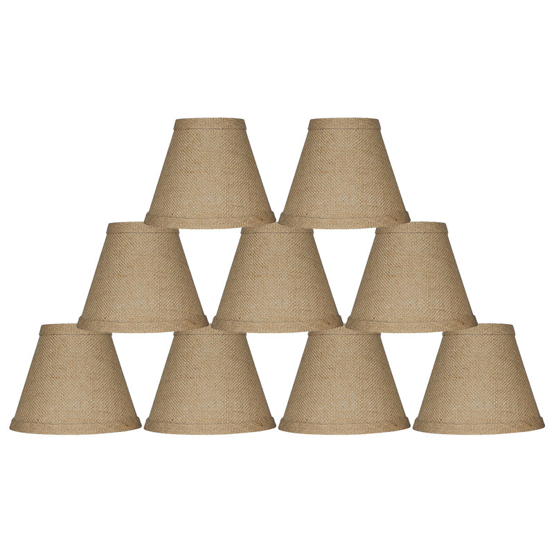 Abat-jour en toile de jute empire à candélabre H 5 po (attache) brun