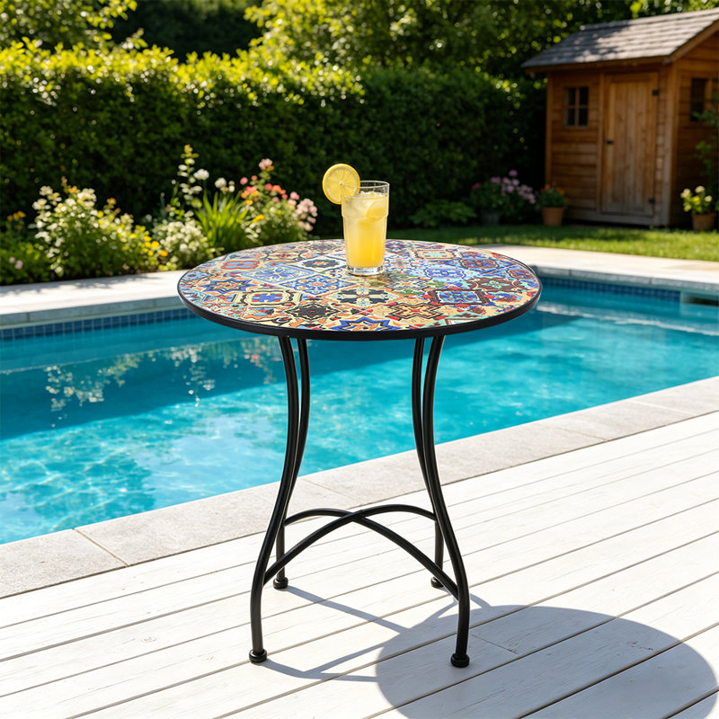 Table ronde en fer, table d'appoint pour canapé, balcon décontracté minimaliste moderne, table d'angle européenne, table à fleurs, petite table basse circulaire