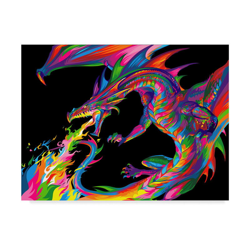 « imaginaire dragon », reproduction d’impression sur toile tendue, H 14 po x l 19 po x P 2 po