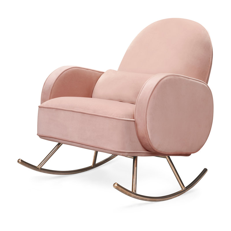 Compass Rocking Chair, Blush Pink Velvet