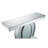 Longo Glam Rectangular Console Table with Pedestal Base in Mirrored & Faux Crystals