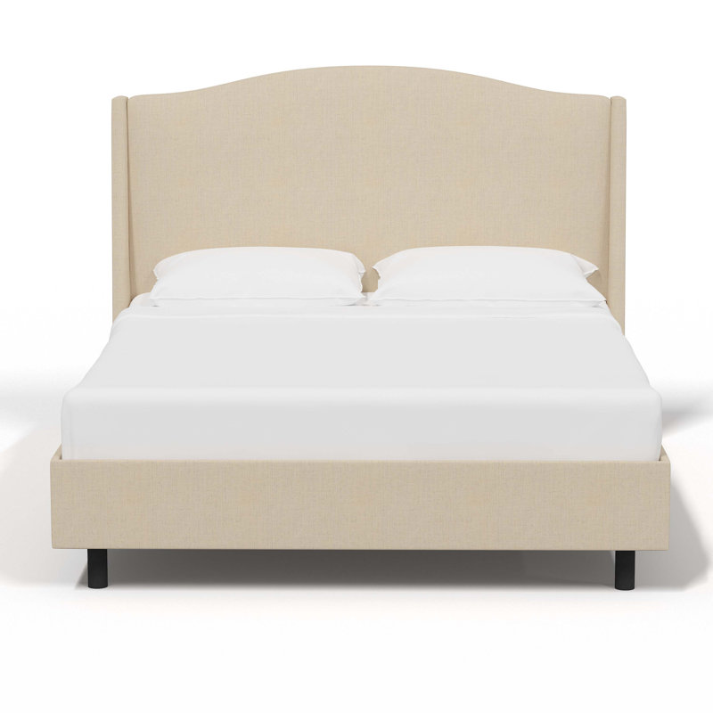 Cealie Upholstered Wingback Bed, Classic Linen Linen, Full