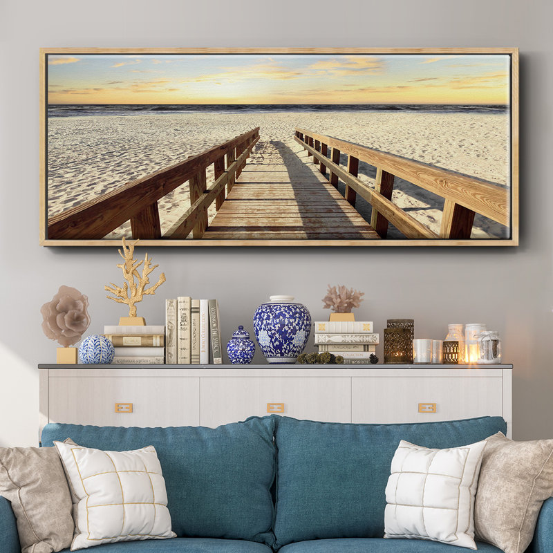 To the Beach- Framed Canvas, 20" H x 50" W