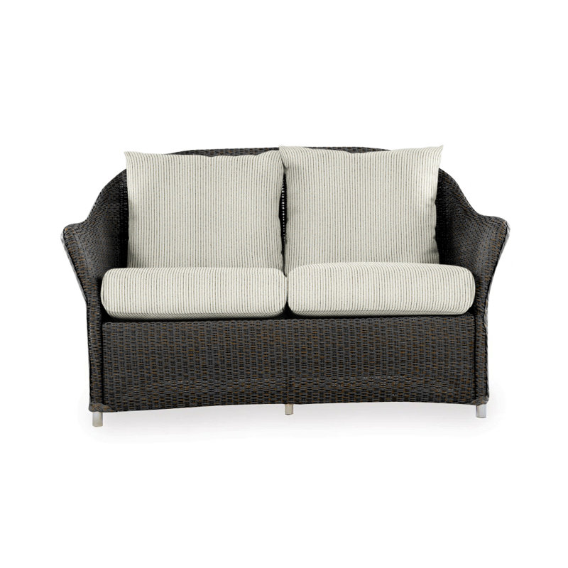 Weekend Retreat Outdoor 2 - Seat Loveseat, Canvas Black Sunbrella® Canvas, Mink