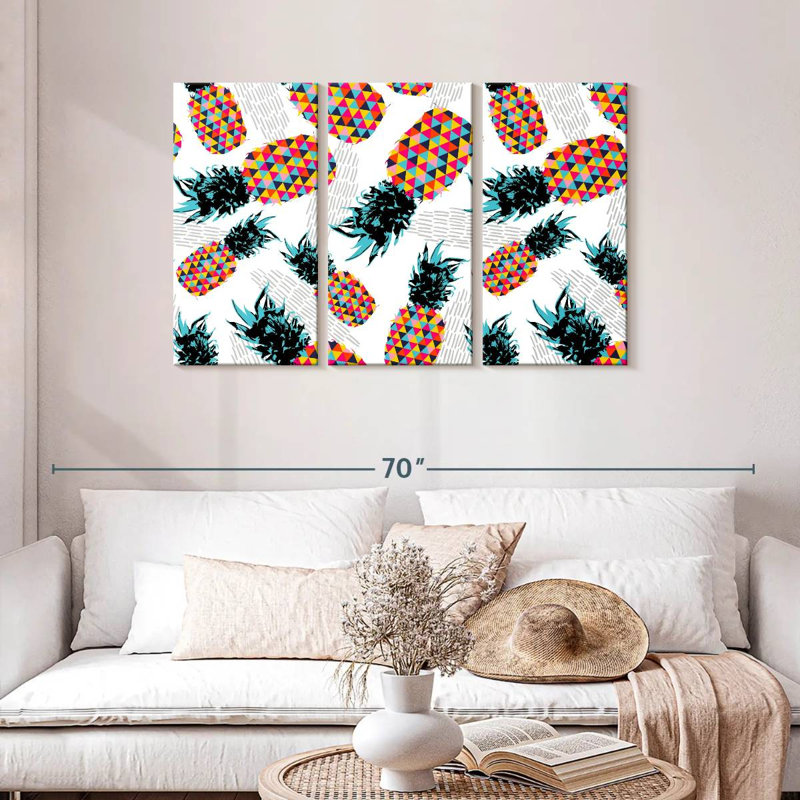 Yarlin Vibrant Pineapple Pattern, 28" H x 45" W