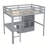 Loft Wood Bed with Desk, Storage shelves and Drawers, Built-in Ladder, High Loft Bed with Desk, Storage Shelves and Drawers,Guardrails-444193035