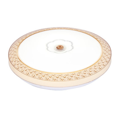 This minimalist round LED bedroom ceiling light features colorful, soft light that creates a warm and romantic ambiance. Its modern design enhances the comfortable and relaxing atmosphere.