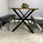 Wooden Brown Dining Table with 2 Velvet Padded Benches, Stylish Dining Room Furniture-544487753