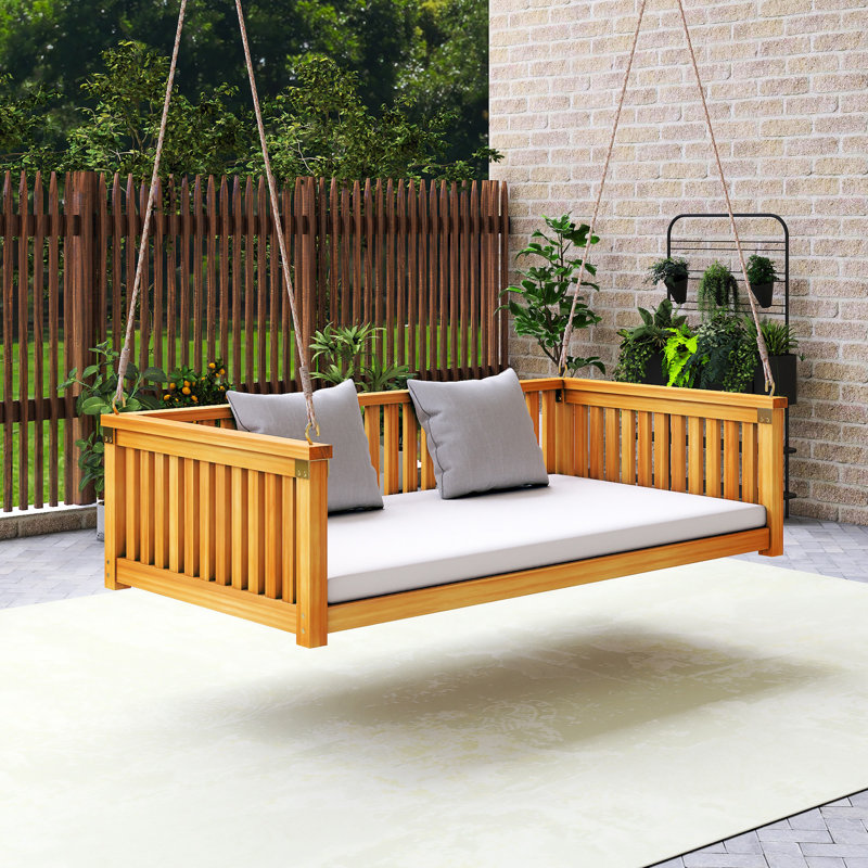 Balancelle en bois pour lit simple, Teck