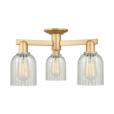 Arcadia - Mathilda - Plafonnier semi-encastré 3 lumières avec abat-jour Mouchette