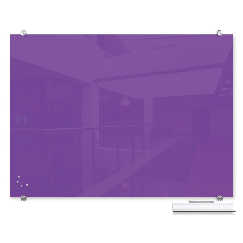 Tableau effaçable mural en verre Visionary, H 35,43 po x L 47,24 po, Mauve