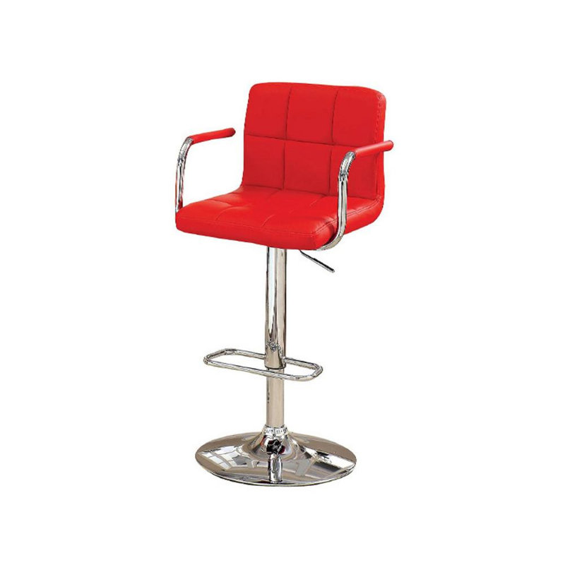 Tabouret de bar pivotant rembourré Cudney, Rouge