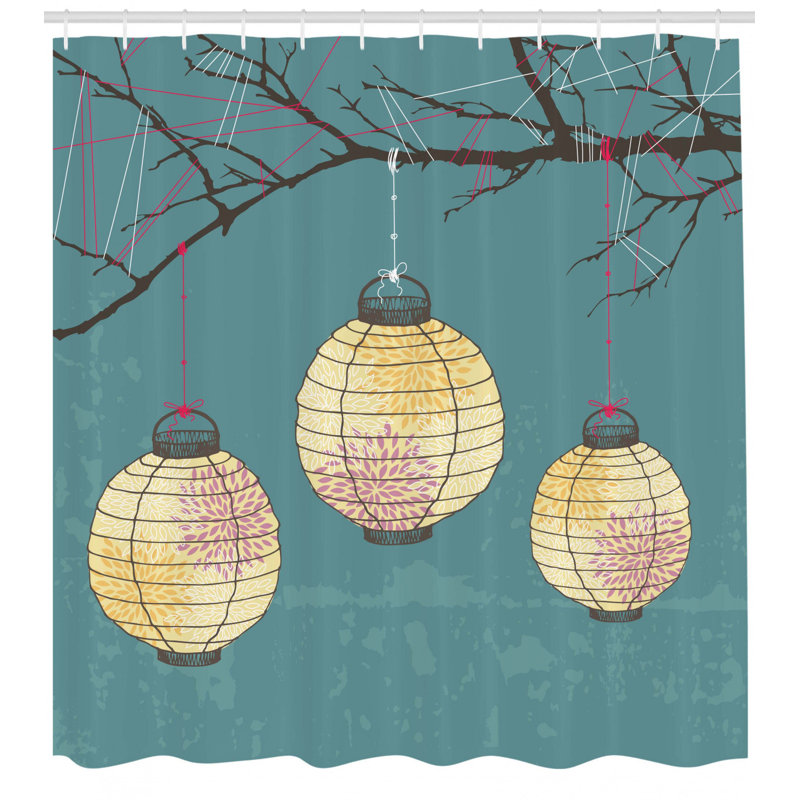 Shower Curtain with Hooks Included, 69" H x 105" W