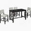 Ensemble de salle à manger 5 pièces à hauteur de comptoir, table élégante classique et 4 chaises