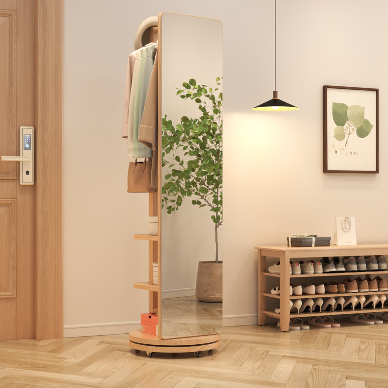 Miroir pleine grandeur Aevah, 70 pi H × 20 pi L × 14,6 pi P, Mobile, Naturel