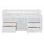 Twin Size Loft Bed With 4 Drawers, Underneath Cabinet And Shelves, Gray-428186757
