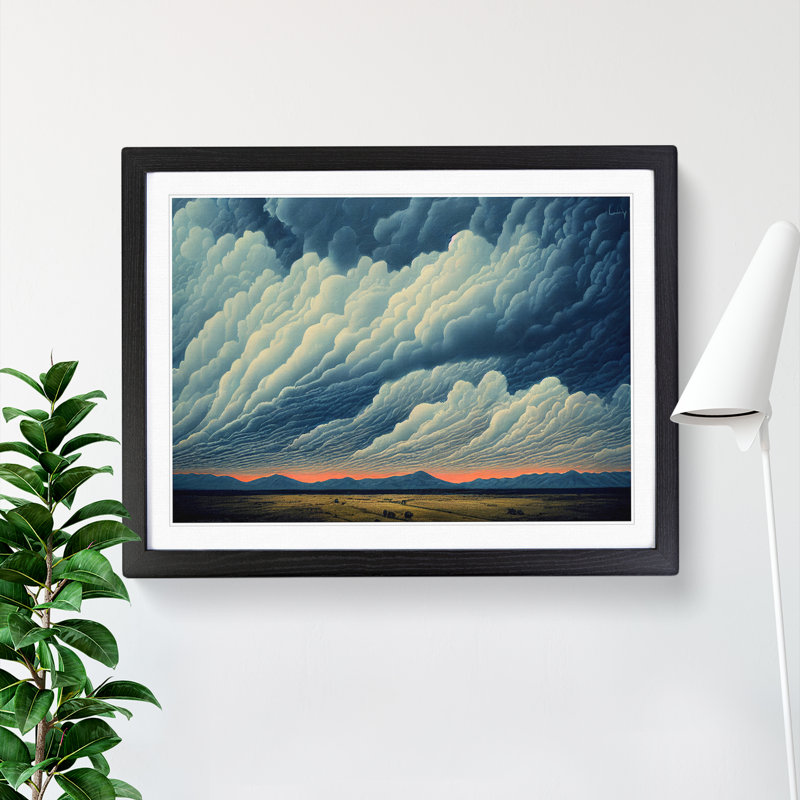 Clouds above Mountain Range - Framed Print, Black, 46cm H x 64cm W x 2cm D